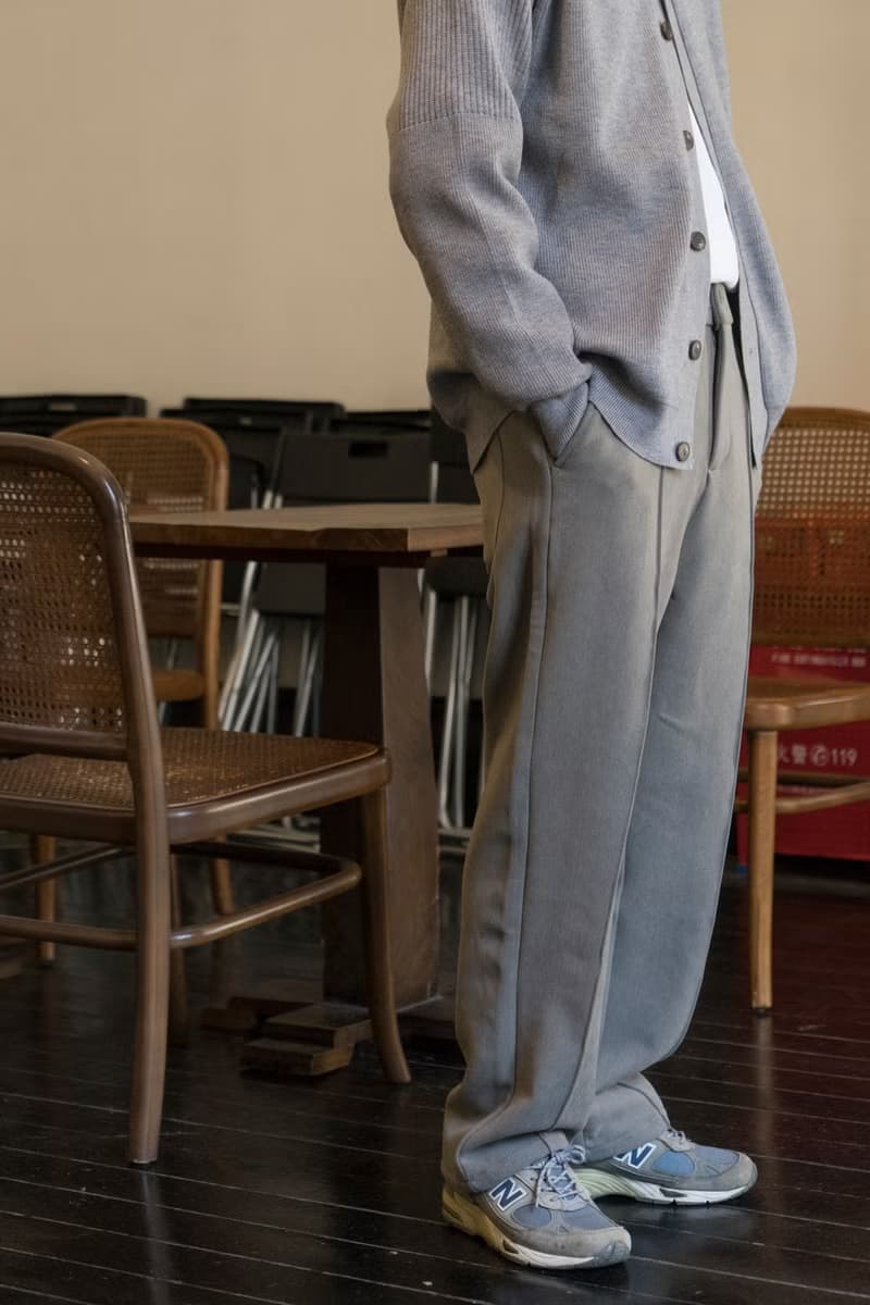 PANTS 秋冬厚款垂感直筒褲復古中縫線設計加絨保暖鬆緊腰休閒長褲