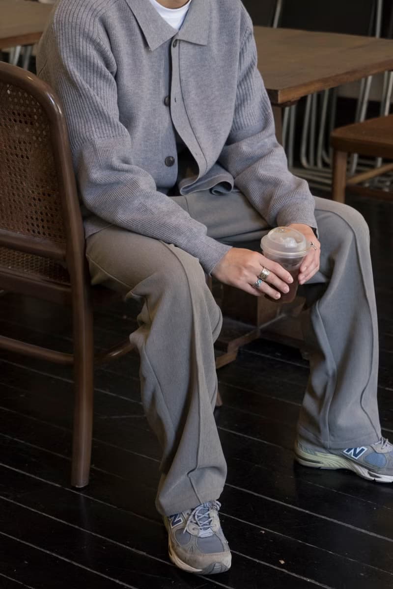 PANTS 秋冬厚款垂感直筒褲復古中縫線設計加絨保暖鬆緊腰休閒長褲