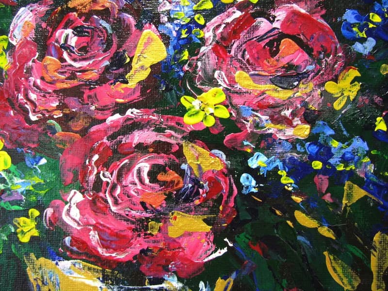 Abstract Acrylic Flower Bouquet Canvas Panel Framed Art Gift
