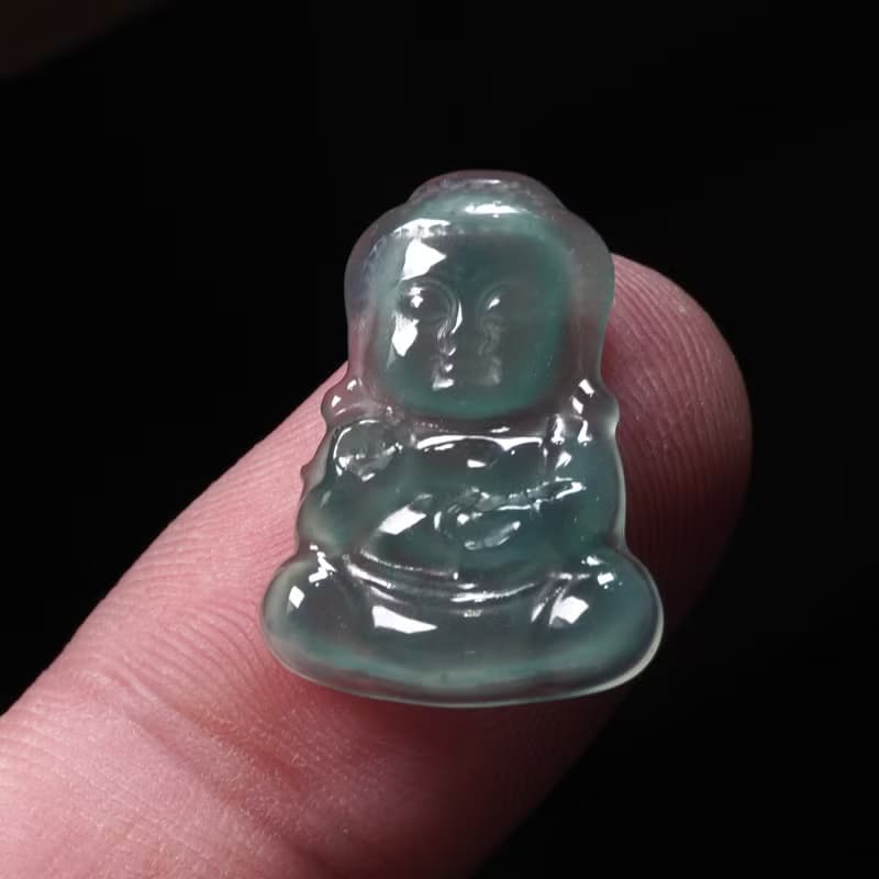 冰種藍水翡翠寶寶佛項鍊 | 裸石 | 天然A貨翡翠 | 送禮
