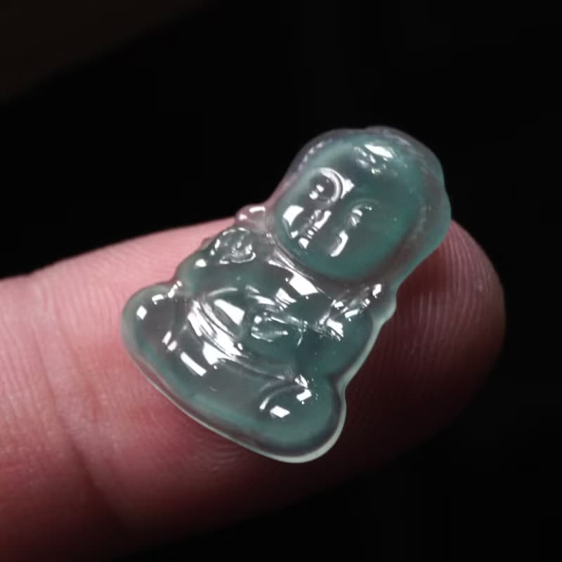 冰種藍水翡翠寶寶佛項鍊 | 裸石 | 天然A貨翡翠 | 送禮