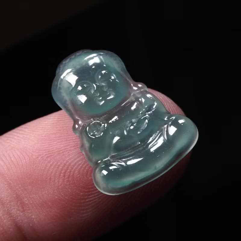 冰種藍水翡翠寶寶佛項鍊 | 裸石 | 天然A貨翡翠 | 送禮
