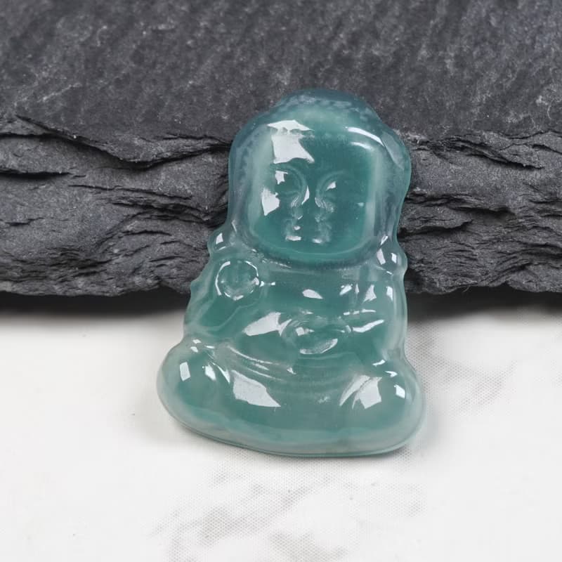 冰種藍水翡翠寶寶佛項鍊 | 裸石 | 天然A貨翡翠 | 送禮