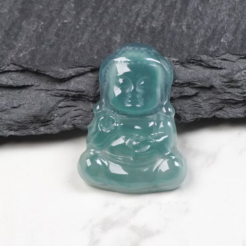 冰種藍水翡翠寶寶佛項鍊 | 裸石 | 天然A貨翡翠 | 送禮