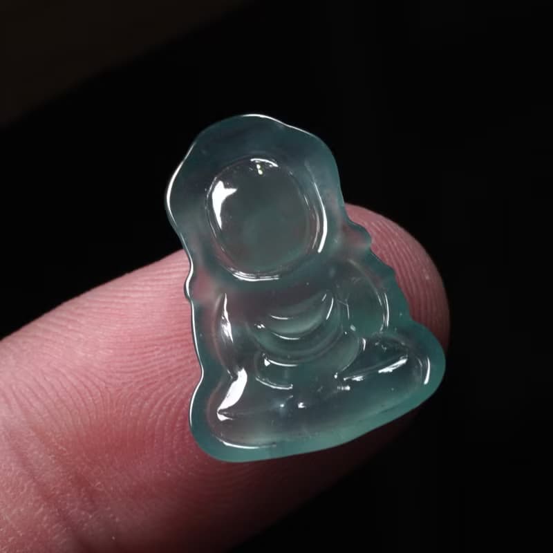 冰種藍水翡翠寶寶佛項鍊 | 裸石 | 天然A貨翡翠 | 送禮