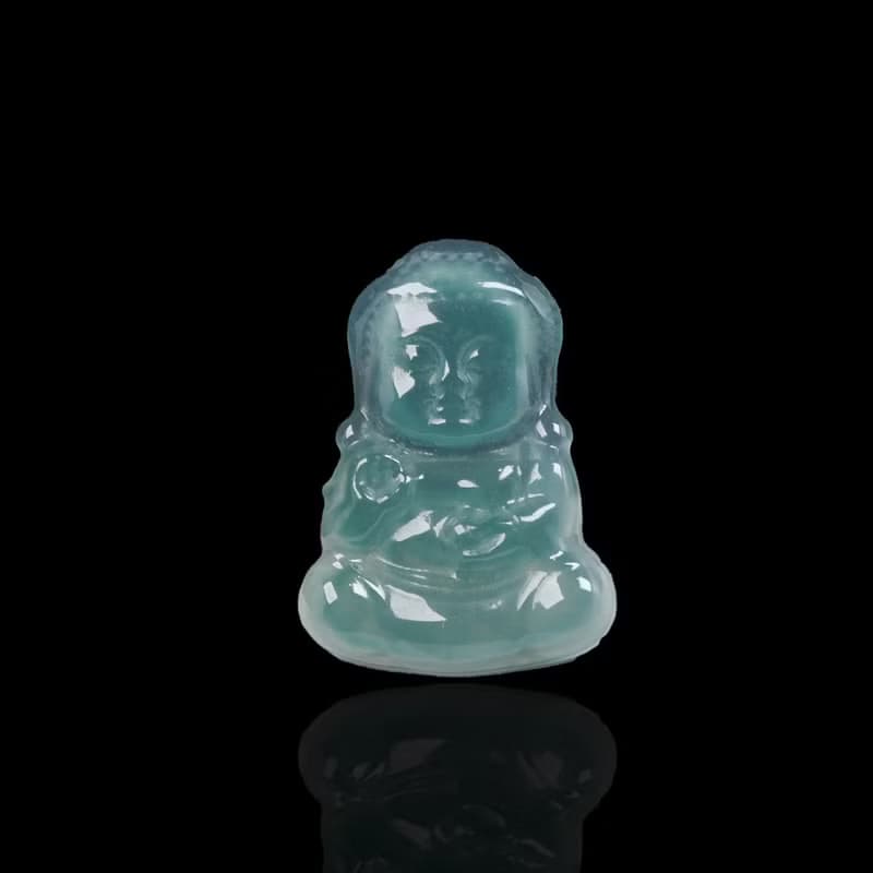冰種藍水翡翠寶寶佛項鍊 | 裸石 | 天然A貨翡翠 | 送禮