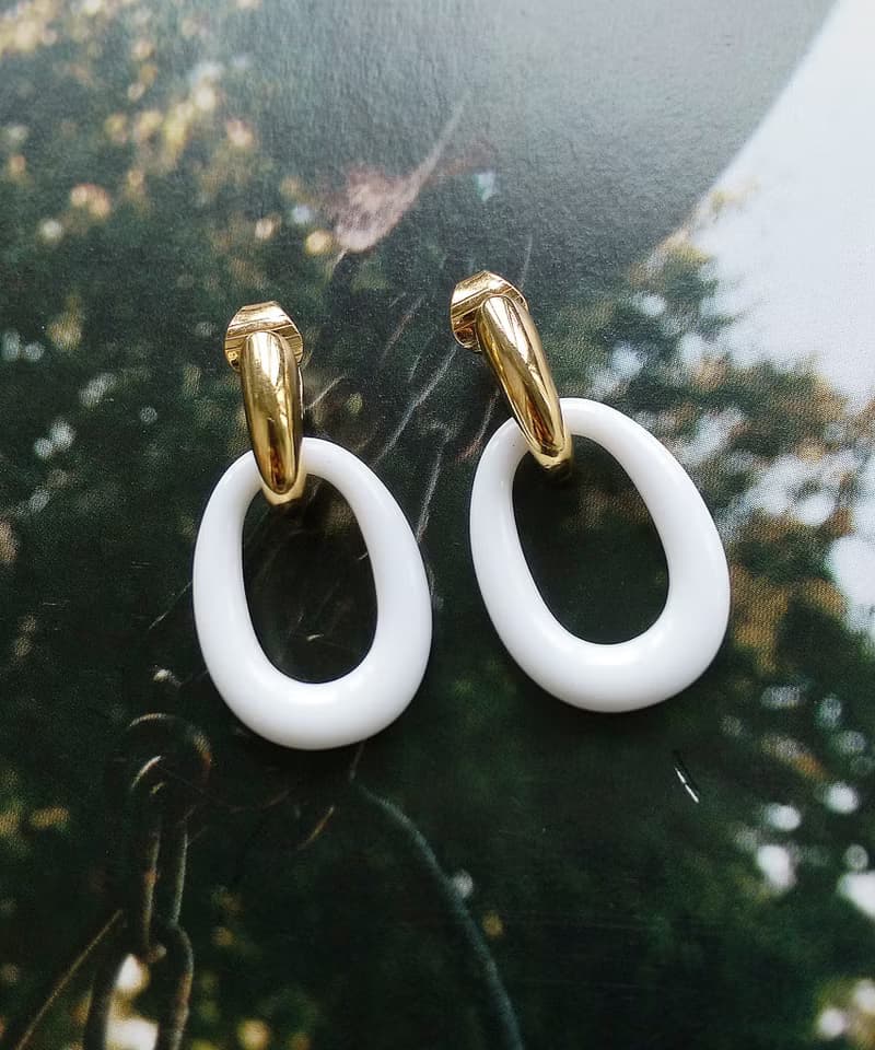 Vintage Jewelry 西洋古董飾品 TRIFARI 知性單環圈 夾式耳環
