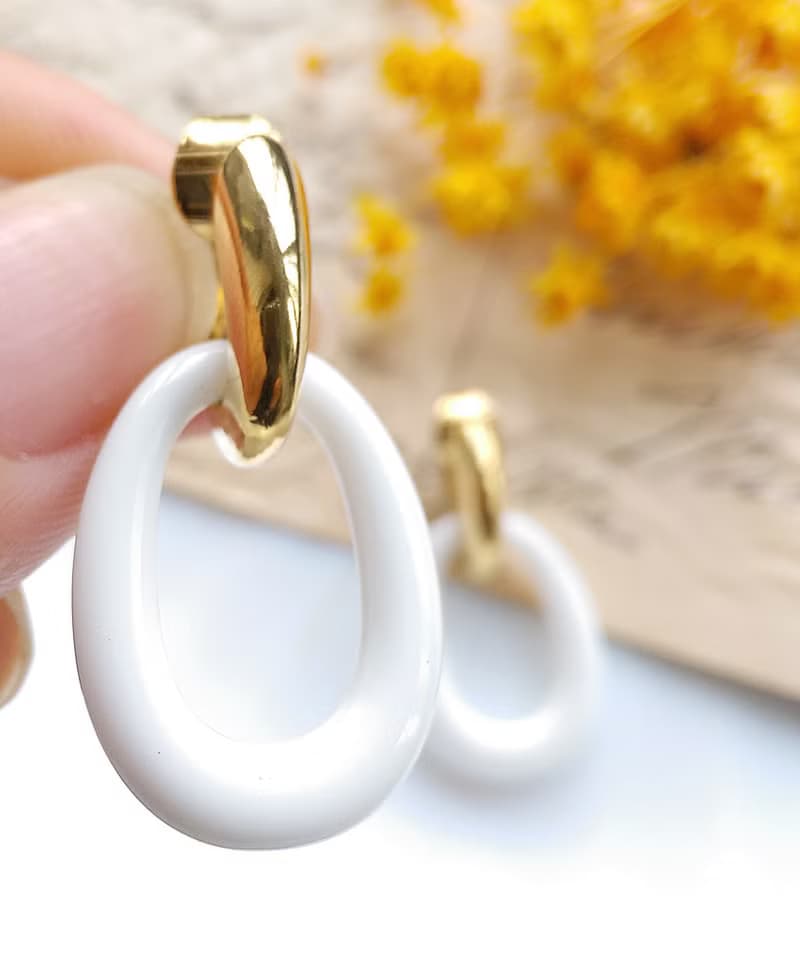Vintage Jewelry 西洋古董飾品 TRIFARI 知性單環圈 夾式耳環