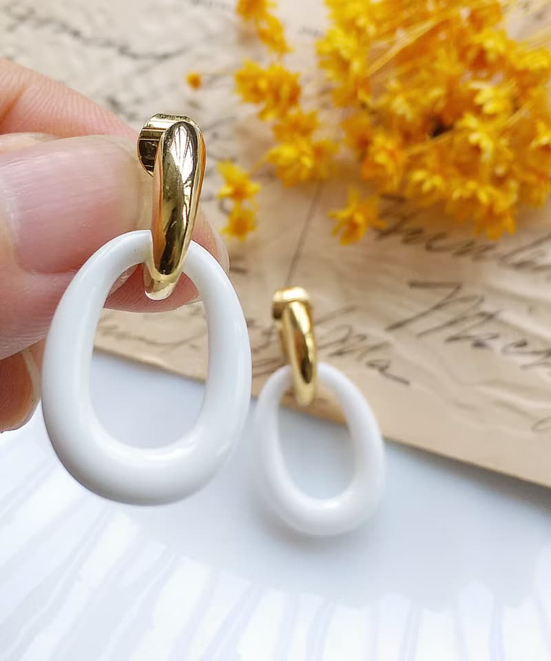 Vintage Jewelry 西洋古董飾品 TRIFARI 知性單環圈 夾式耳環