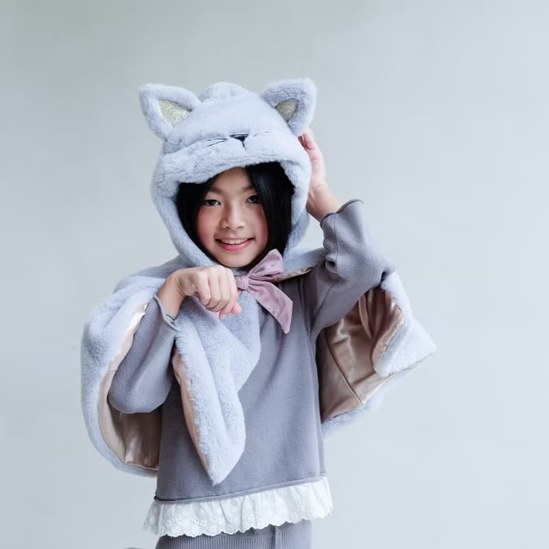 英國Mimi & Lula_AW24_變裝派對-可愛貓咪連帽披風