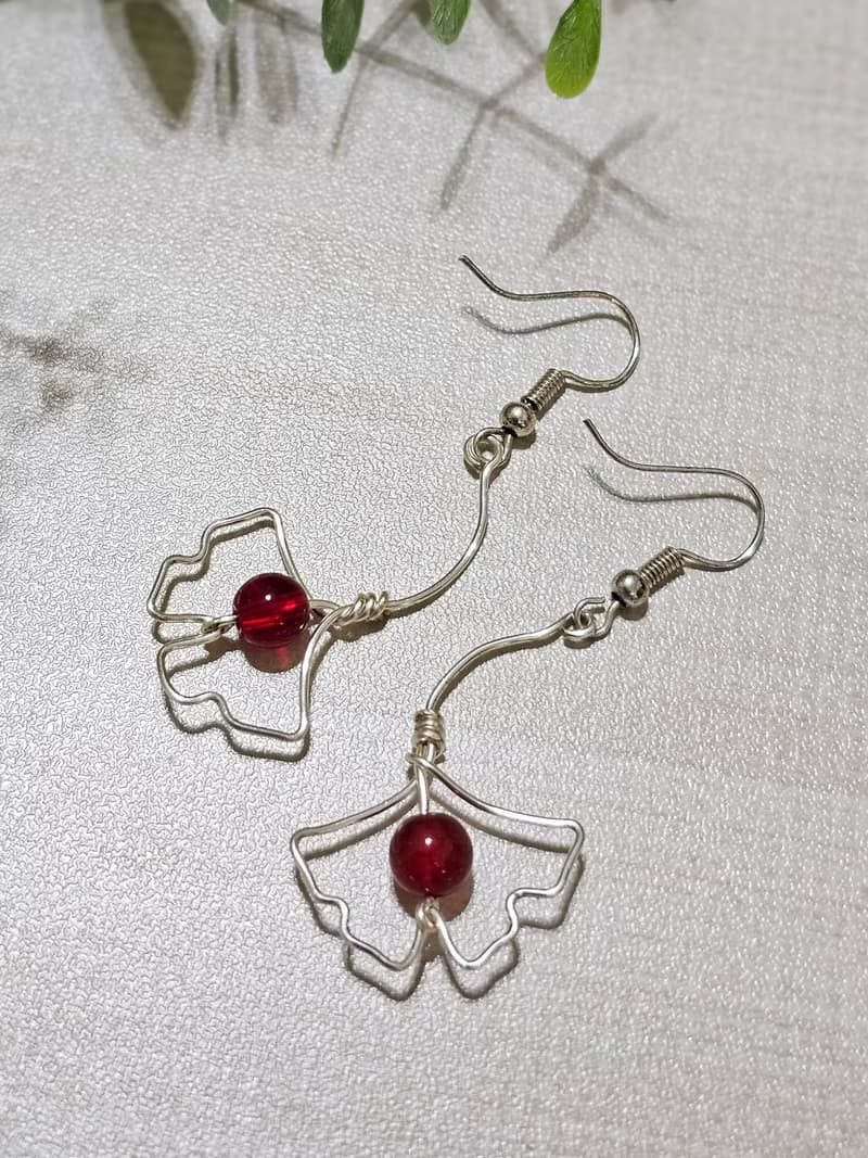 【葉綠舒手作】銀杏之秋  /金屬線編織/節日/禮物/飾品/項鍊