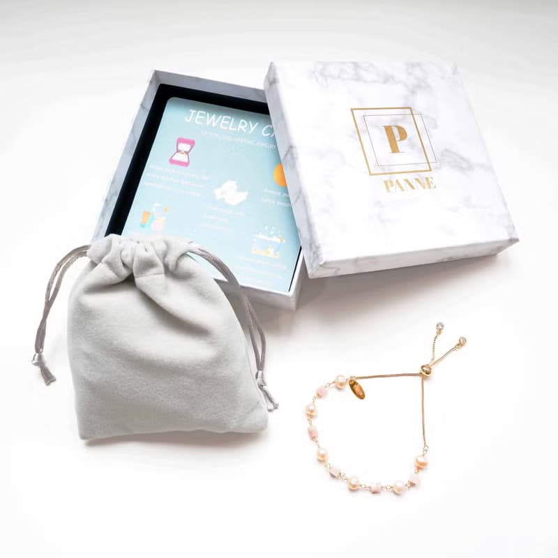 Stone and pearl  Slider Bracelet