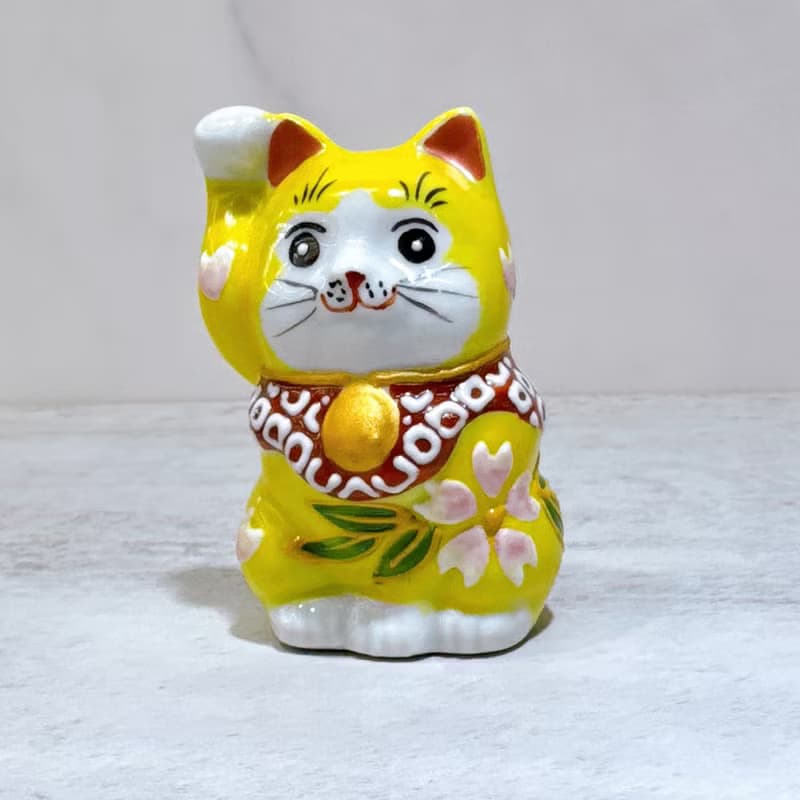 【金鈴雅貓】日本九谷燒招財貓 | 黃盛 2號