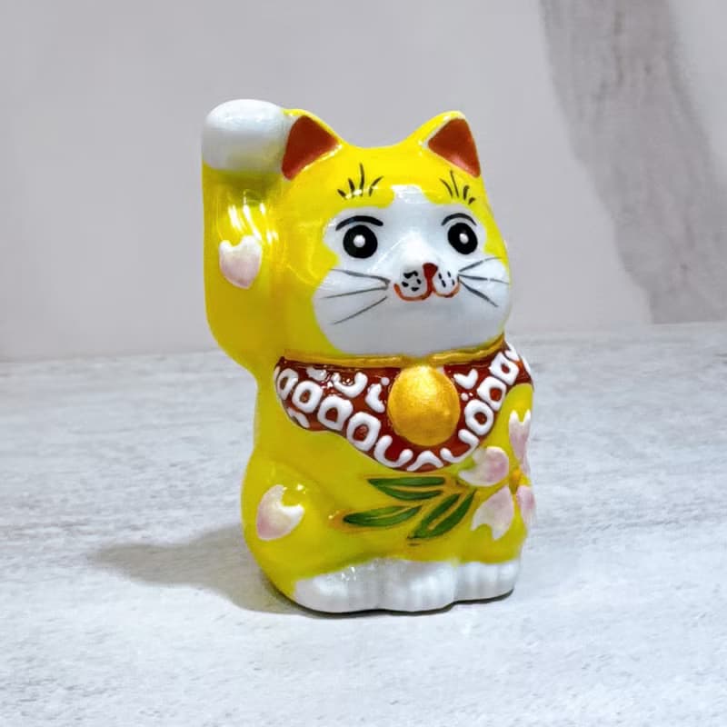 【金鈴雅貓】日本九谷燒招財貓 | 黃盛 2號