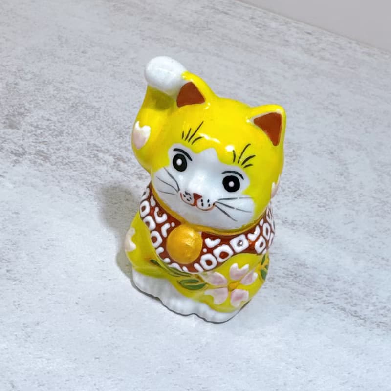 【金鈴雅貓】日本九谷燒招財貓 | 黃盛 2號