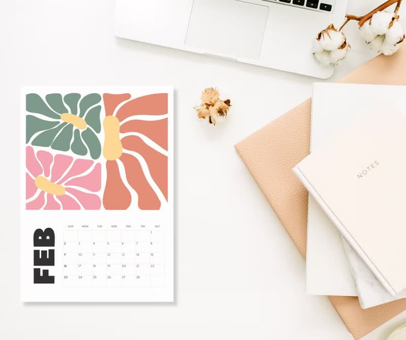 【數位】Calendar 2025 Geometric Pattern 2025, 2025 calendar portrait, 2025 printable