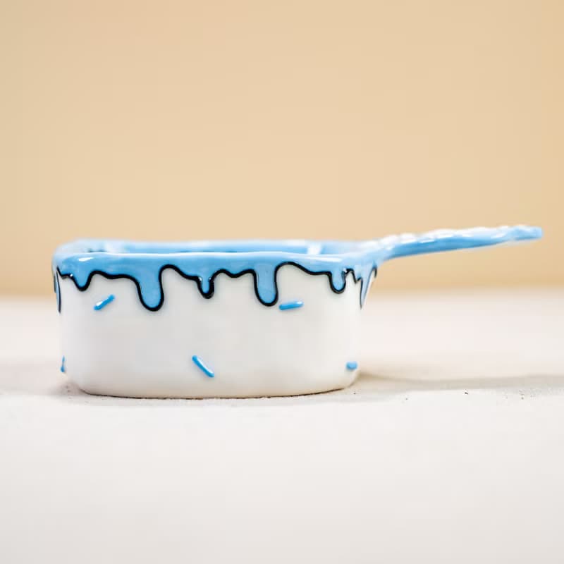 Blue Cat Kitchenware Collection, Small Black Coffee Mug, Cute Tiny Cat Ring Dish