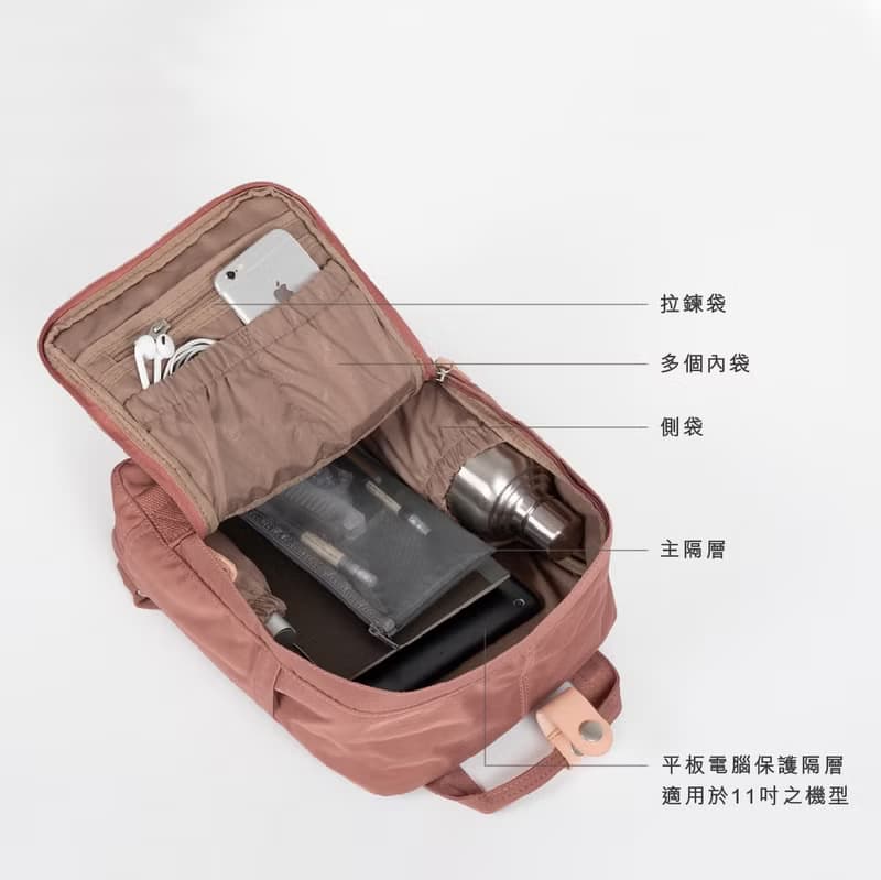 【DOUGHNUT】10.5吋 防潑水 迷你後背包 馬卡龍 水壺格-經典全黑