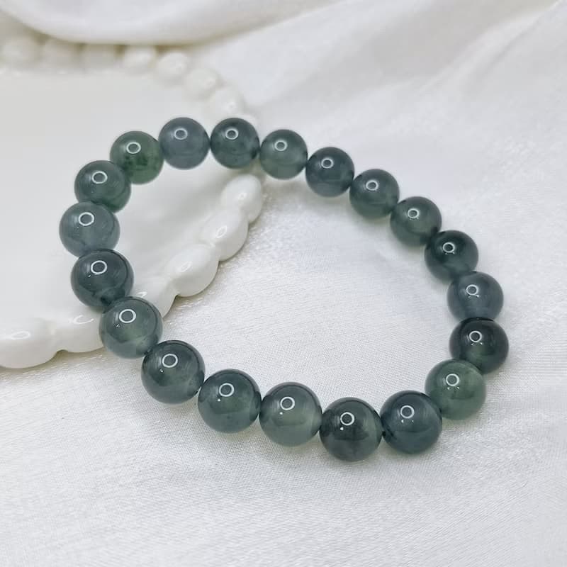 冰種超美危料藍水手珠珠串手串 |天然A貨翡翠