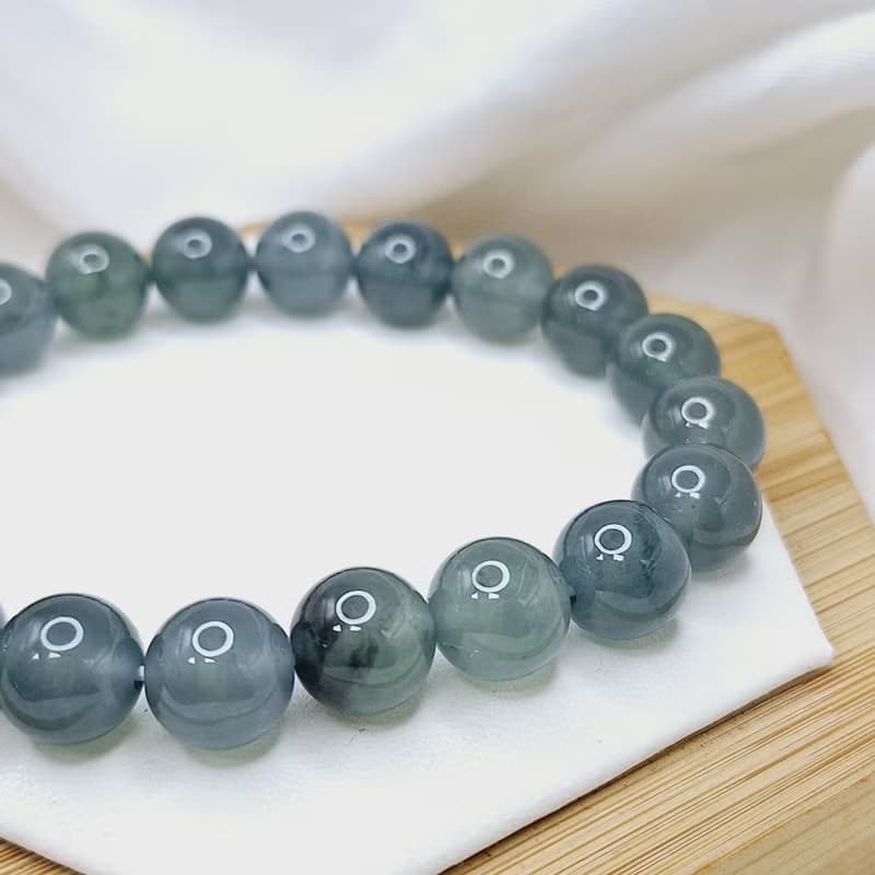 冰種超美危料藍水手珠珠串手串 |天然A貨翡翠