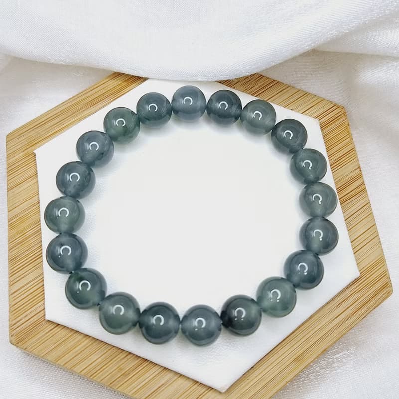 冰種超美危料藍水手珠珠串手串 |天然A貨翡翠