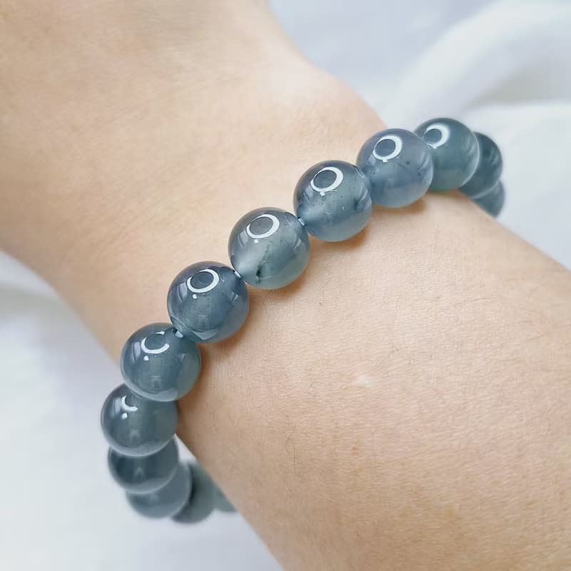 冰種超美危料藍水手珠珠串手串 |天然A貨翡翠