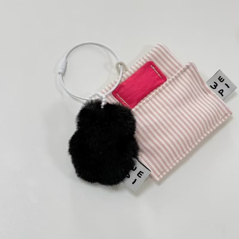 Micro kkamang key ring (5X5cm) /handmade fur mini doll present charm miniature