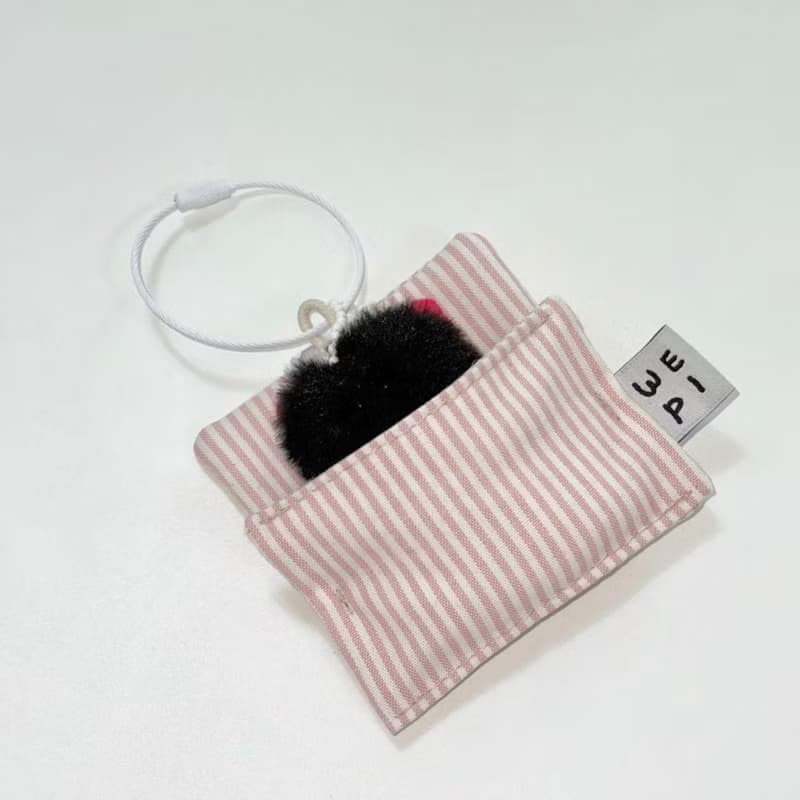 Micro kkamang key ring (5X5cm) /handmade fur mini doll present charm miniature