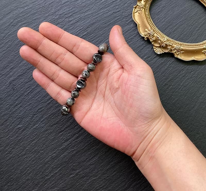 招財聚財 凝神定心開發智慧-黑膽石開口笑x火焰石x椰殼天然石手鍊