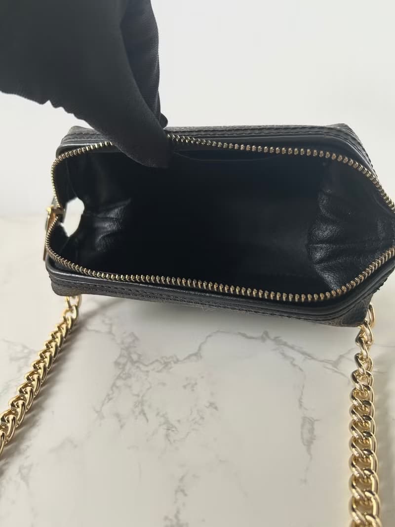 絕版稀有品中古二手Celine雲朵黑色皮革側斜背孭單肩小包手拿袋