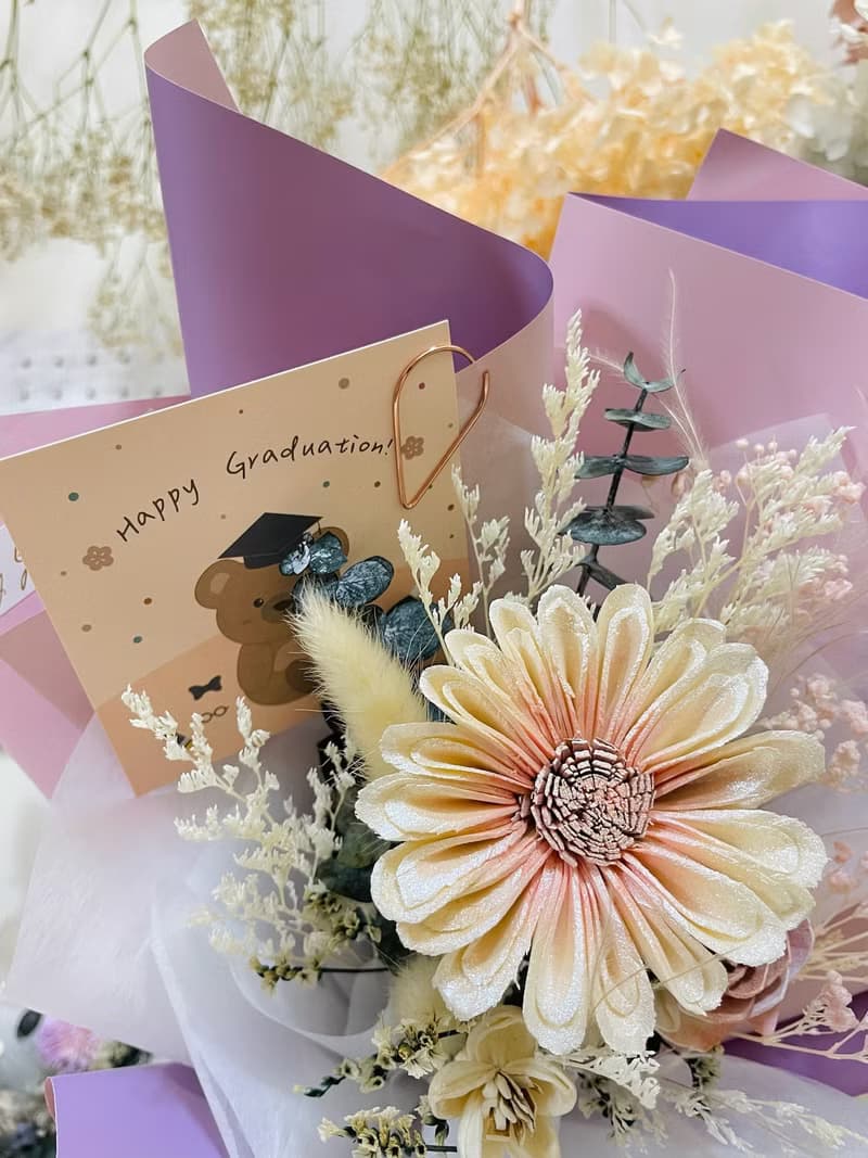 小款花束/永生花/索拉花/乾燥花/贈祝賀小卡+花禮提袋