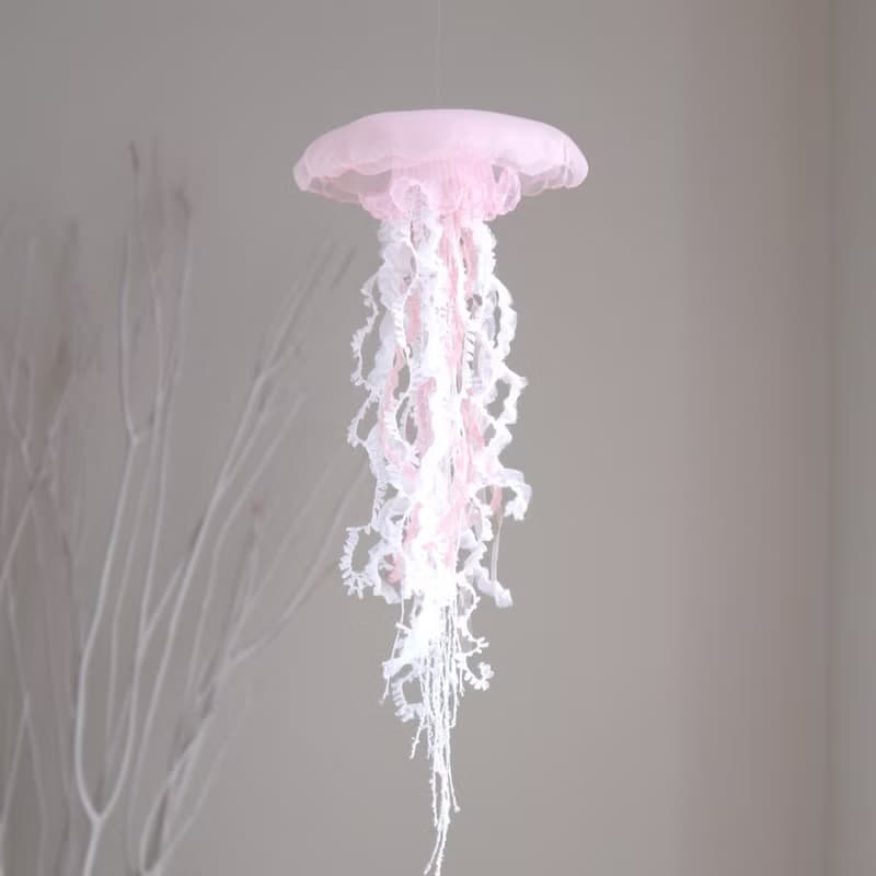 水母掛飾 (中 / 粉色) 1pc 海洋 藝術 裝飾品