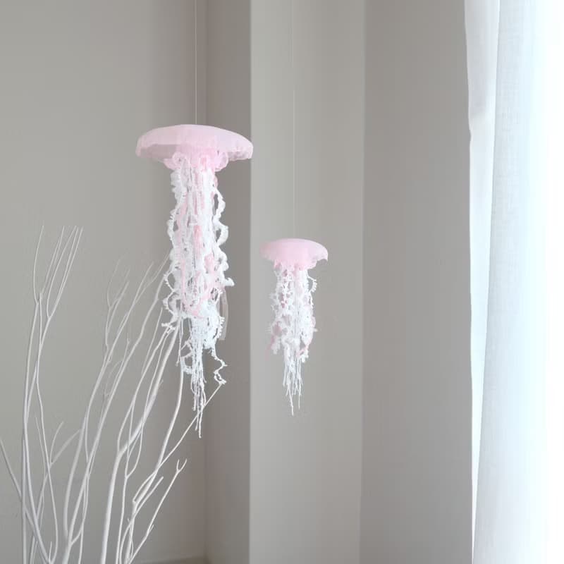水母掛飾 (中 / 粉色) 1pc 海洋 藝術 裝飾品