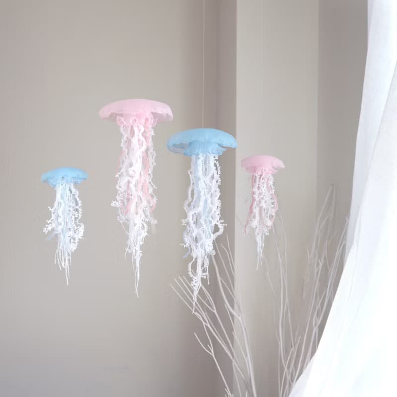 水母掛飾 (中 / 粉色) 1pc 海洋 藝術 裝飾品