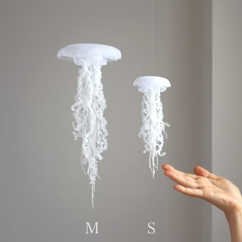 水母掛飾 (中 / 粉色) 1pc 海洋 藝術 裝飾品