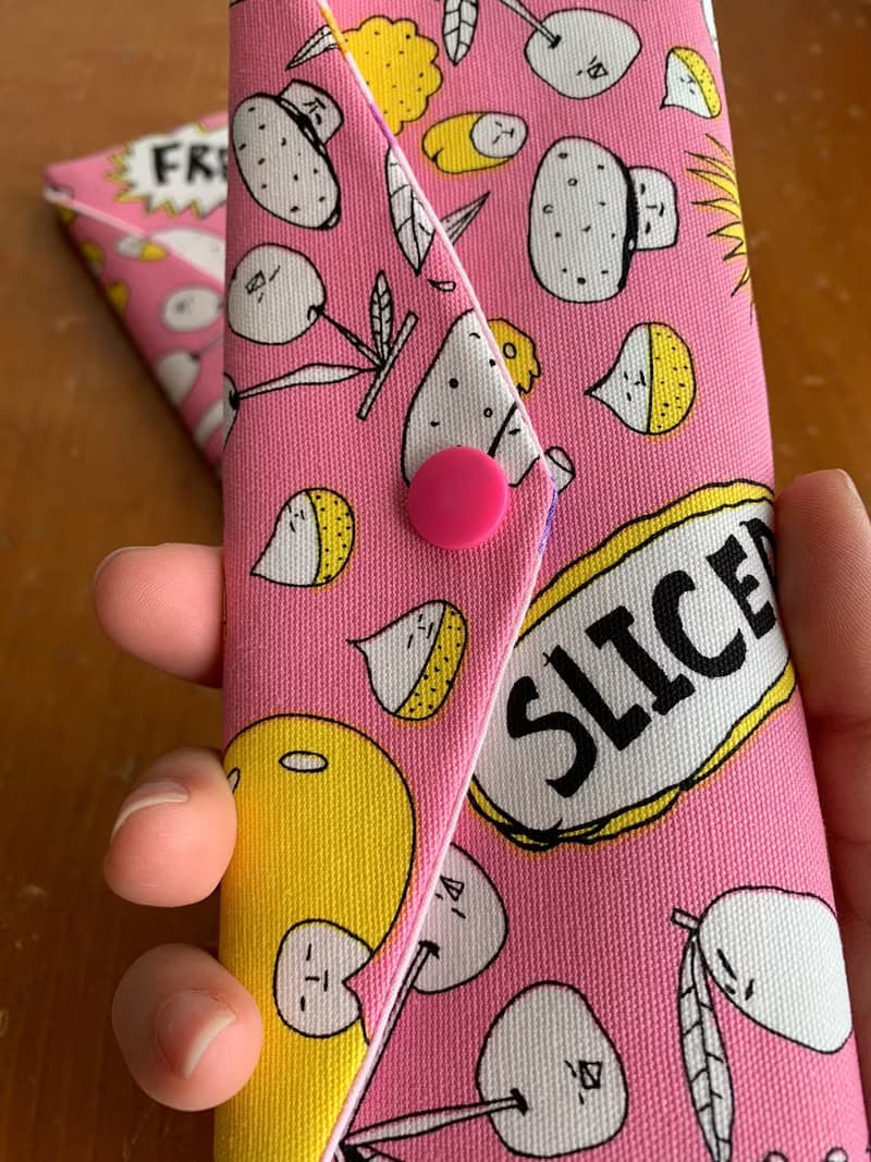 文青風環保筷袋  玉米會笑 粉  手作餐具袋.交換禮物.嚴選最