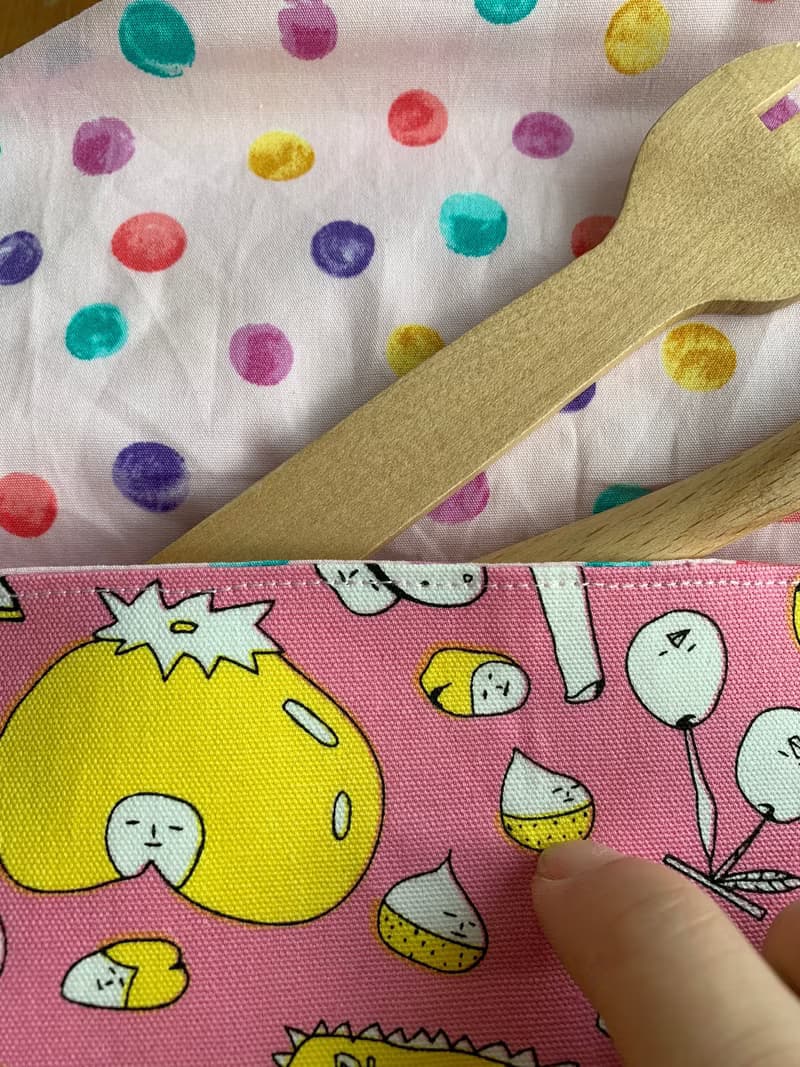 文青風環保筷袋  玉米會笑 粉  手作餐具袋.交換禮物.嚴選最