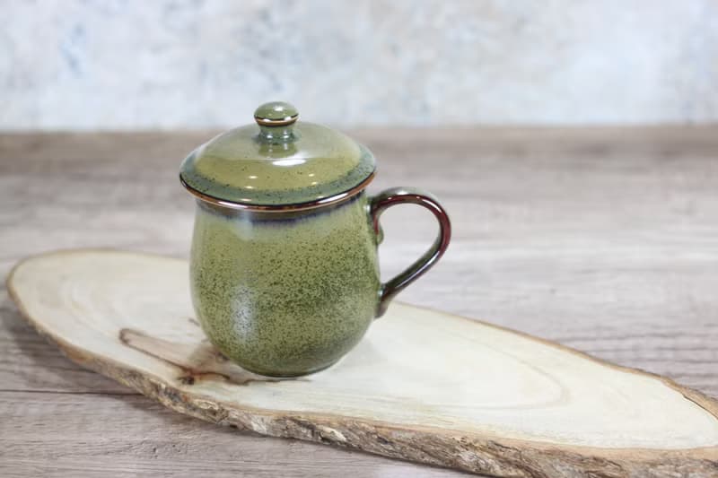 【送禮好物】300ml 茶末釉蓋杯 帶蓋馬克杯 鶯歌名家葉敏祥作品