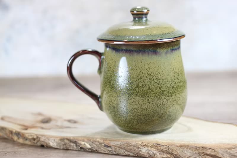 【送禮好物】300ml 茶末釉蓋杯 帶蓋馬克杯 鶯歌名家葉敏祥作品