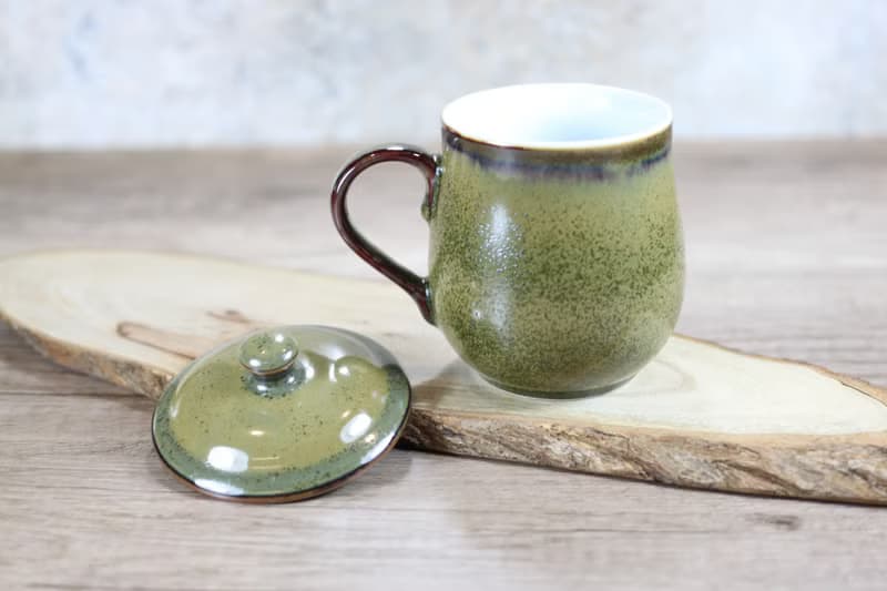 【送禮好物】300ml 茶末釉蓋杯 帶蓋馬克杯 鶯歌名家葉敏祥作品