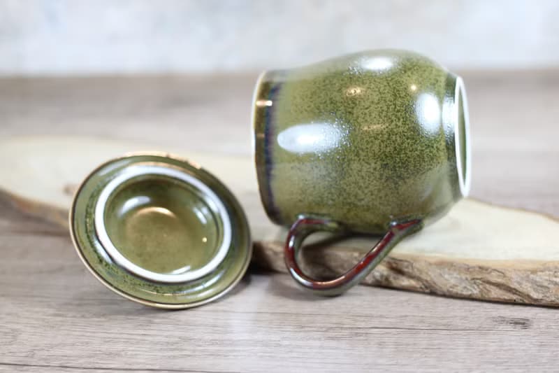 【送禮好物】300ml 茶末釉蓋杯 帶蓋馬克杯 鶯歌名家葉敏祥作品