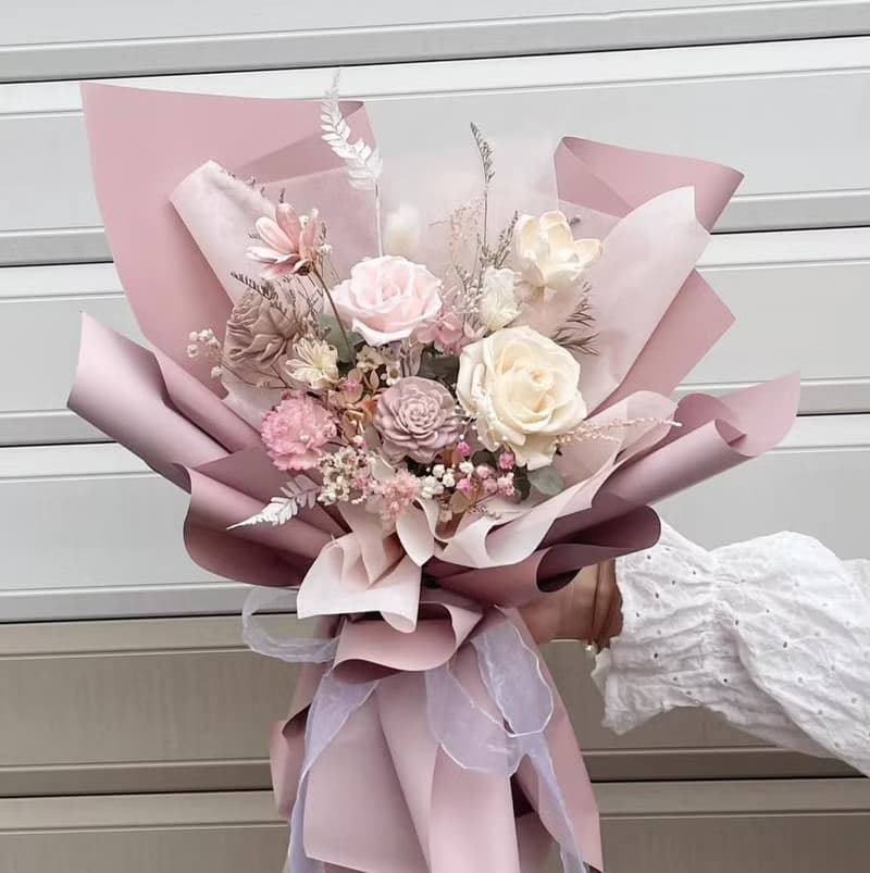 【永生花束】情人節花束 韓系花束 永生花 乾燥花 生日花禮 記念