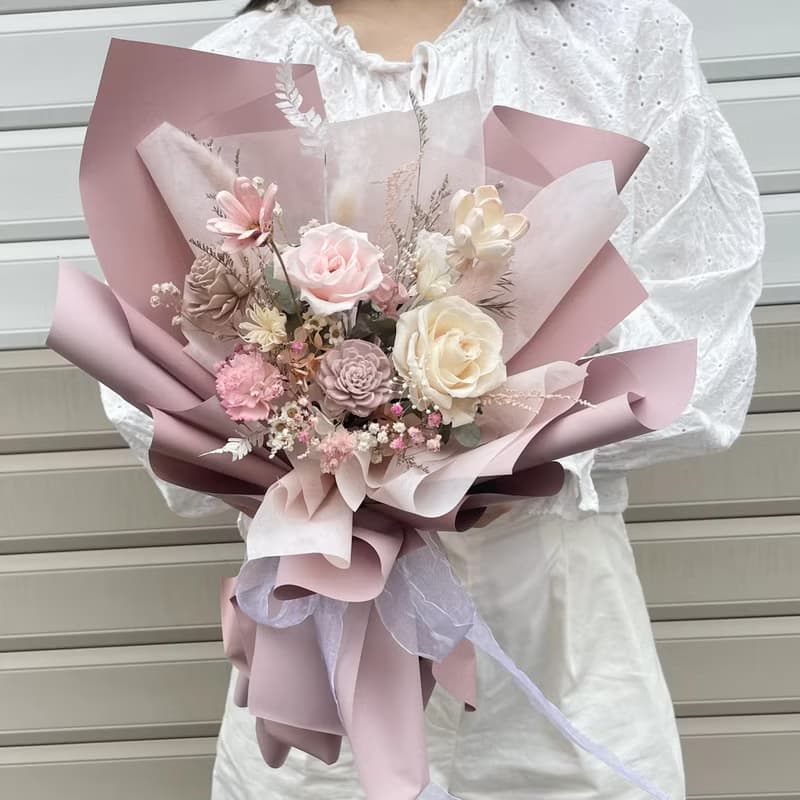 【永生花束】情人節花束 韓系花束 永生花 乾燥花 生日花禮 記念