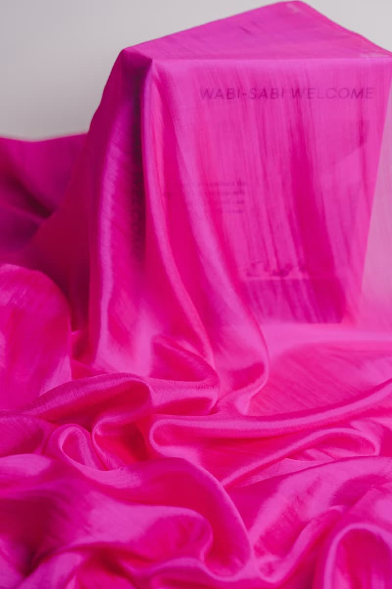 100% Mulberry Silk Scarf – Hand Dyed, Lightweight, Hot Pink