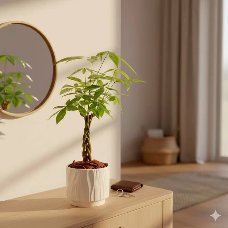 馬拉巴栗 流線白陶盆栽 開幕盆栽推薦 桌上盆栽 送禮