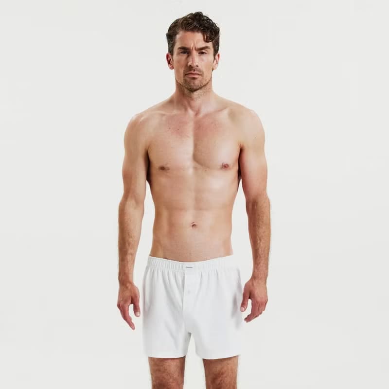 Bread & Boxers 兩件組 Jersey Boxer 柔彈平口內褲 - 白