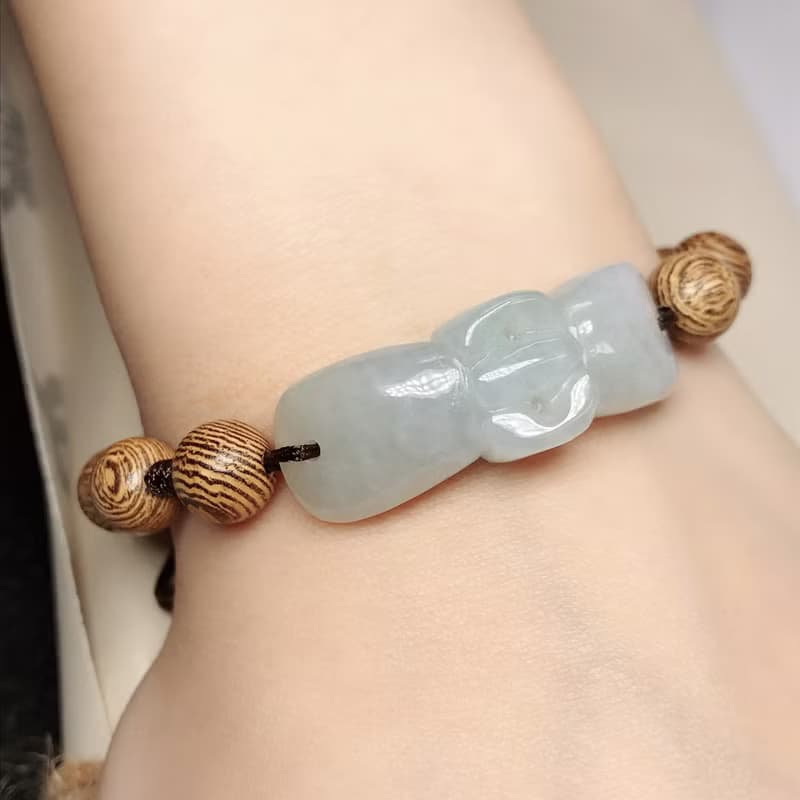 冰種翡翠蝴蝶結編織手鍊 | 天然緬甸玉A貨翡翠 | 送禮