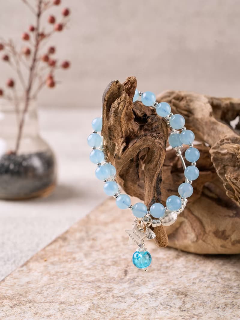 Wish 925純銀海藍寶香薰精油手鍊