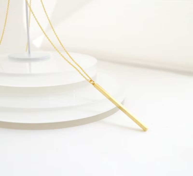 Necklace Long Bar Necklace Gold 項鍊 金 酒吧 長 飾品