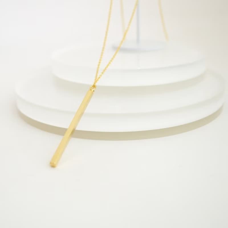 Necklace Long Bar Necklace Gold 項鍊 金 酒吧 長 飾品